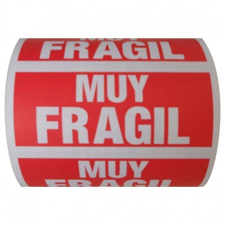 Etiquetas "MUY FRÁGIL" adhesivas