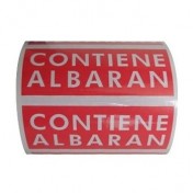Etiquetas adhesivas "CONTIENE ALBARÁN" (120 x 50 mm)