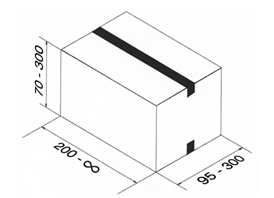 Tamaño de las cajas para esta precintadora